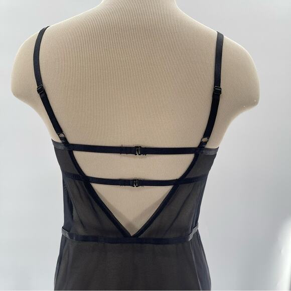 Adore Me Red Black Lace Valentine Sexy Cut Out Babydoll Slip Dress Size Medium - Picture 8 of 11